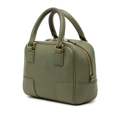 ロエベ アマソナ16 スクエア ハンドバッグ ショルダーバッグ 2WAY グリーン レザー レディース LOEWE 【中古】