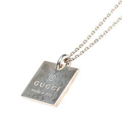 グッチ スクエア プレート チェーン ペンダントネックレス 223869 SV925 シルバー レディース GUCCI 中古