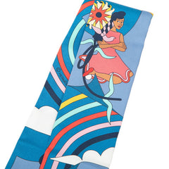 エルメス ツイリー 空飛ぶカレ Cârrès Volants スカーフ ブルー マルチカラー シルク レディース HERMES 中古