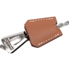 エルメス クロシェットネックレス ネックレス シルバー ブラウン メタル ヴォースイフト レディース HERMES 【中古】