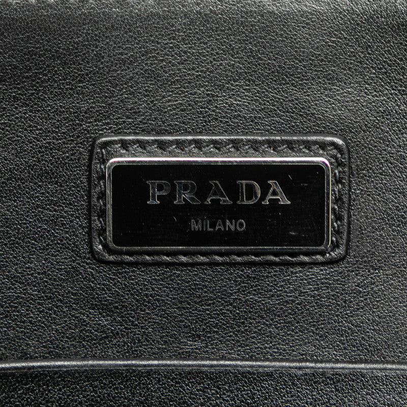 プラダ クラッチバッグ ブラック サフィアーノレザー レディース PRADA 【中古】