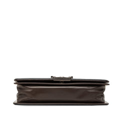 シャネル ココマーク ボーイシャネル チェーン ショルダーバッグ ブラック ブラウン レザー レディース CHANEL 【中古】