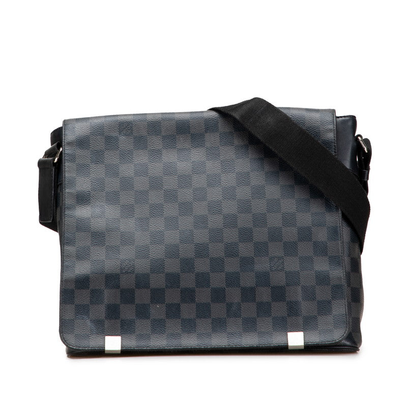 ルイ ヴィトン ダミエ グラフィット ディストリクトMM ショルダーバッグ N41029 ブラック PVC レザー メンズ LOUIS VUITTON 【中古】
