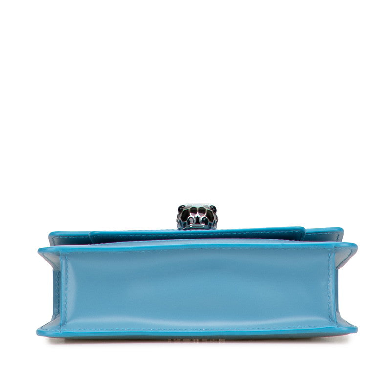 ブルガリ セルペンティ チェーン ショルダーバッグ ブルー レザー レディース BVLGARI 【中古】
