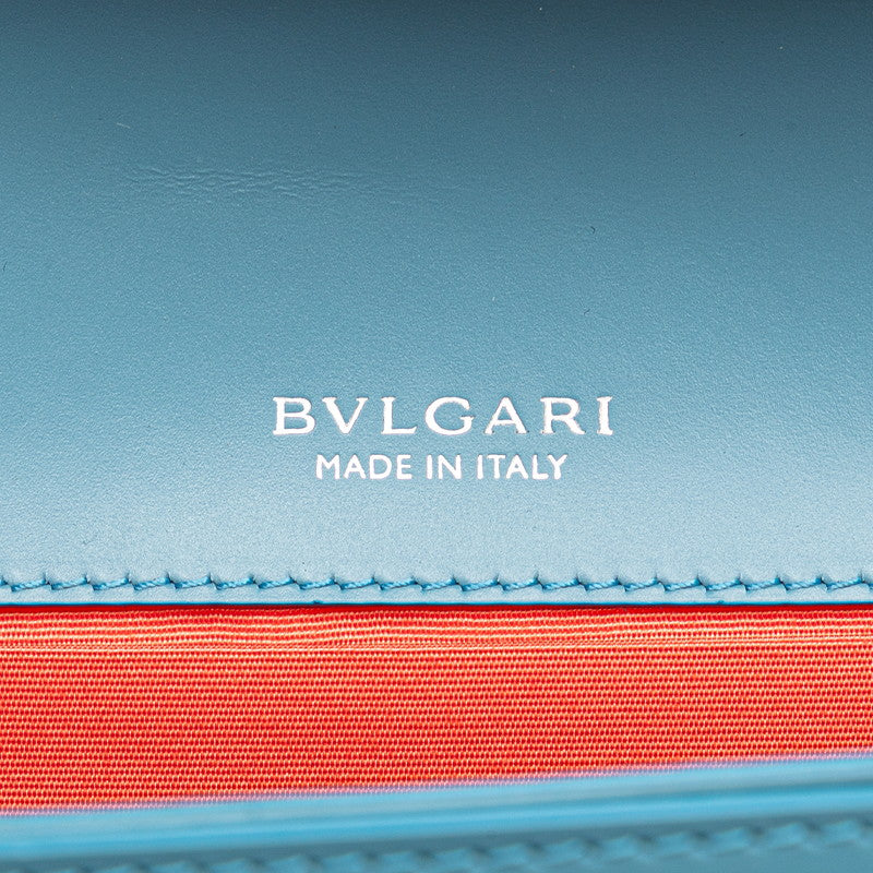 ブルガリ セルペンティ チェーン ショルダーバッグ ブルー レザー レディース BVLGARI 【中古】