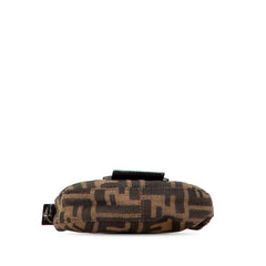 フェンディ ズッカ ミニ クロワッサン ハンドバッグ 26673 ブラウン シルバー キャンバス レザー レディース FENDI 【中古】