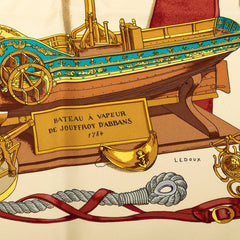 エルメス カレ90 MUSEE 博物館 スカーフ ベージュ シルク レディース HERMES 【中古】