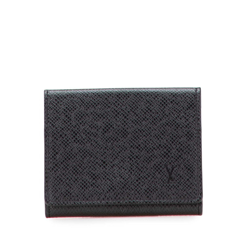 ルイ ヴィトン タイガ  アンヴェロップ カルト ドゥ ヴィジット  カードケース 名刺入れ M64595 ノワール ブラック レザー メンズ LOUIS VUITTON 【中古】