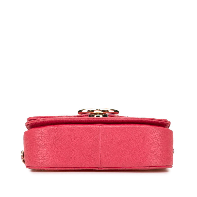 シャネル マトラッセ CCロゴ ハンドバッグ ショルダーバッグ ピンク キャビアスキン レディース CHANEL 【中古】