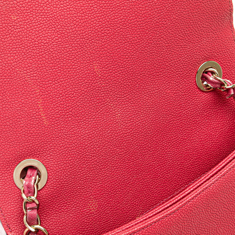 シャネル マトラッセ CCロゴ ハンドバッグ ショルダーバッグ ピンク キャビアスキン レディース CHANEL 【中古】