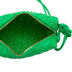ボッテガヴェネタ イントレチャート ショルダーバッグ グリーン レザー レディース BOTTEGAVENETA 【中古】