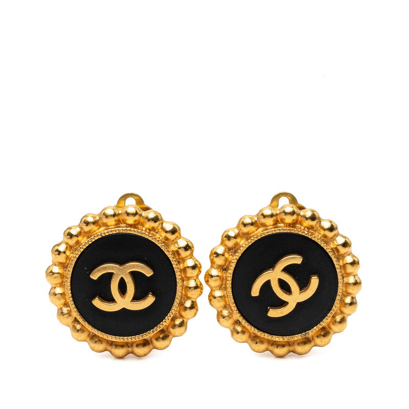 シャネル ココマーク ヴィンテージ イヤリング 95A ゴールド ブラック メッキ レディース CHANEL 【中古】