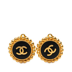 シャネル ココマーク ヴィンテージ イヤリング 95A ゴールド ブラック メッキ レディース CHANEL 【中古】