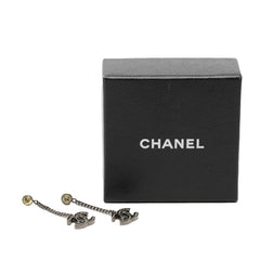 シャネル ココマーク ピアス シルバー イエロー メタル ラインストーン レディース CHANEL 【中古】