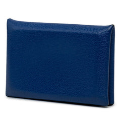 エルメス カルヴィ カードケース 名刺入れ ブルー シェーブル レディース HERMES 【中古】