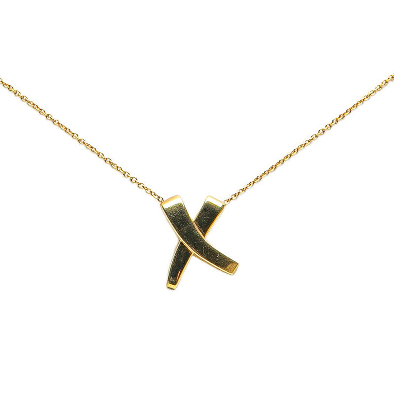 ティファニー パロマ ピカソ グラフィティ X ペンダント キス ネックレス K18YG イエローゴールド レディース TIFFANY&Co. 【中古】