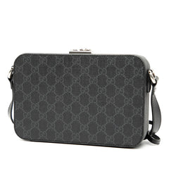 グッチ GGスプリーム ハードトランク 斜め掛け ショルダーバッグ カメラバッグ 724717 ブラック PVC レザー レディース GUCCI 【中古】