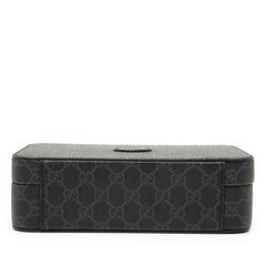 グッチ GGスプリーム ハードトランク 斜め掛け ショルダーバッグ カメラバッグ 724717 ブラック PVC レザー レディース GUCCI 【中古】