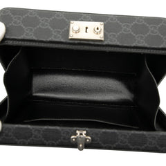 グッチ GGスプリーム ハードトランク 斜め掛け ショルダーバッグ カメラバッグ 724717 ブラック PVC レザー レディース GUCCI 【中古】