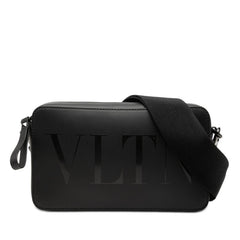 ヴァレンチノ ガラヴァーニ VLTNロゴ ショルダーバッグ ブラック レザー メンズ Valentino 【中古】