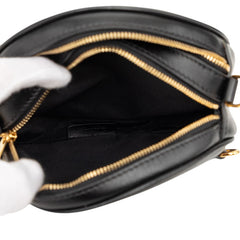 バーバリー ラウンド 斜め掛け ショルダーバッグ ブラック レザー レディース BURBERRY 【中古】