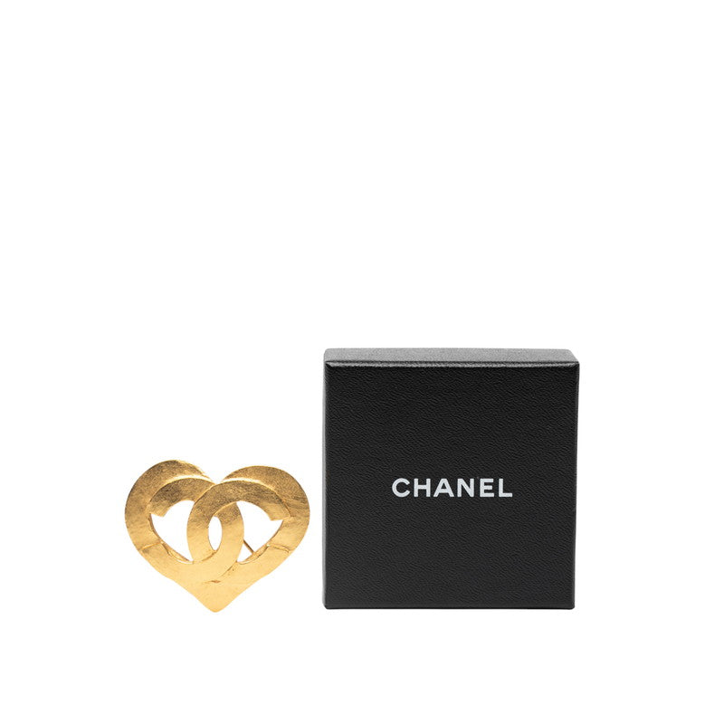 シャネル ヴィンテージ ココマーク ハート サークル ブローチ ゴールド メッキ レディース CHANEL 【中古】