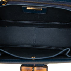 グッチ バンブー ハンドバッグ ショルダーバッグ 2WAY 678489 ネイビー マルチカラー PVC レザー レディース GUCCI 【中古】