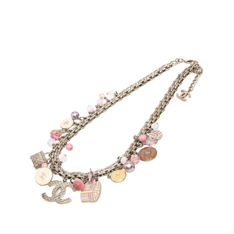 シャネル ココマーク トラベルチャーム ネックレス 07C シルバー マルチカラー メタル レディース CHANEL 【中古】
