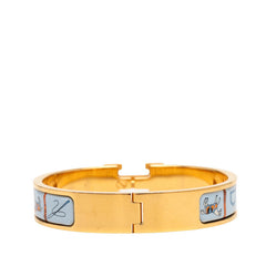 エルメス クリックH PM COUVERTURES ET TENUES DE JOUR 馬着 バングル ゴールド ブルー マルチカラー メッキ レディース HERMES 【中古】