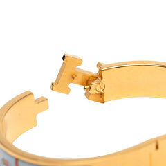 エルメス クリックH PM COUVERTURES ET TENUES DE JOUR 馬着 バングル ゴールド ブルー マルチカラー メッキ レディース HERMES 【中古】