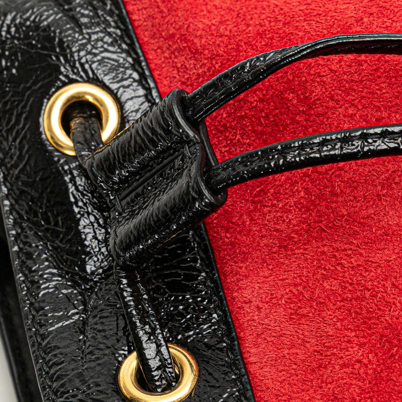 グッチ オフィディア 斜め掛け ショルダーバッグ 550620 レッド ブラック レザー スエード レディース GUCCI 【中古】