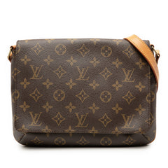 ルイ ヴィトン モノグラム ミュゼット タンゴ ショート ショルダーバッグ M51257 ブラウン PVC レザー レディース LOUIS VUITTON 【中古】