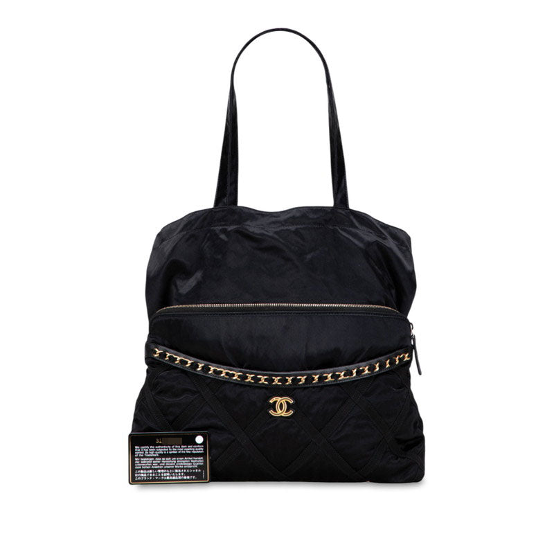 シャネル ココマーク エコポート トートバッグ AP2664 ブラック ナイロン レディース CHANEL 【中古】