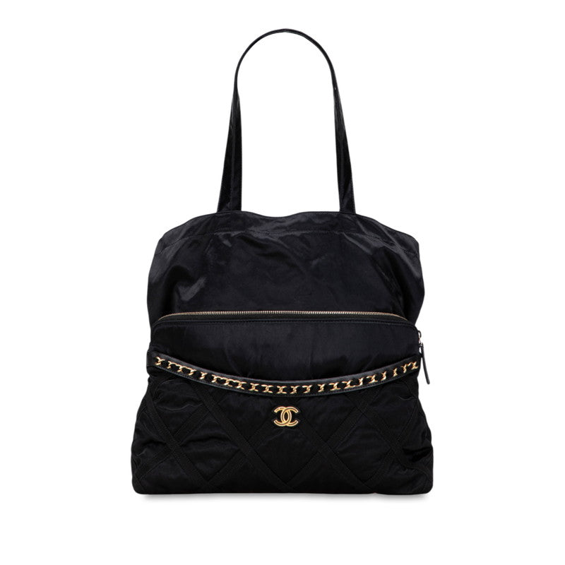 シャネル ココマーク エコポート トートバッグ AP2664 ブラック ナイロン レディース CHANEL 【中古】