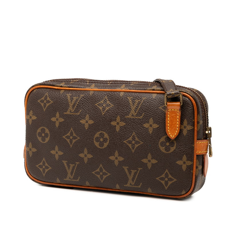 ルイ ヴィトン モノグラム ポシェット マルリーバンドリエール ショルダーバッグ M51828 ブラウン PVC レザー レディース LOUIS VUITTON 【中古】