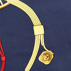 エルメス カレ90 SPRINGS スプリングス スカーフ ベージュ ネイビー マルチカラー シルク レディース HERMES 【中古】