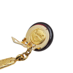 シャネル ロゴ イヤリング ゴールド レッド メッキ レディース CHANEL 【中古】