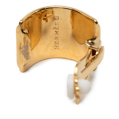 エルメス エマイユ 七宝焼き イヤリング ゴールド ブラック メッキ レディース HERMES 【中古】