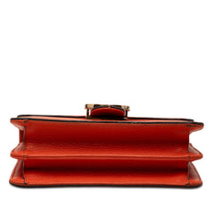 グッチ インターロッキングG 斜め掛け チェーン ショルダーバッグ 510304 オレンジ レザー レディース GUCCI 【中古】