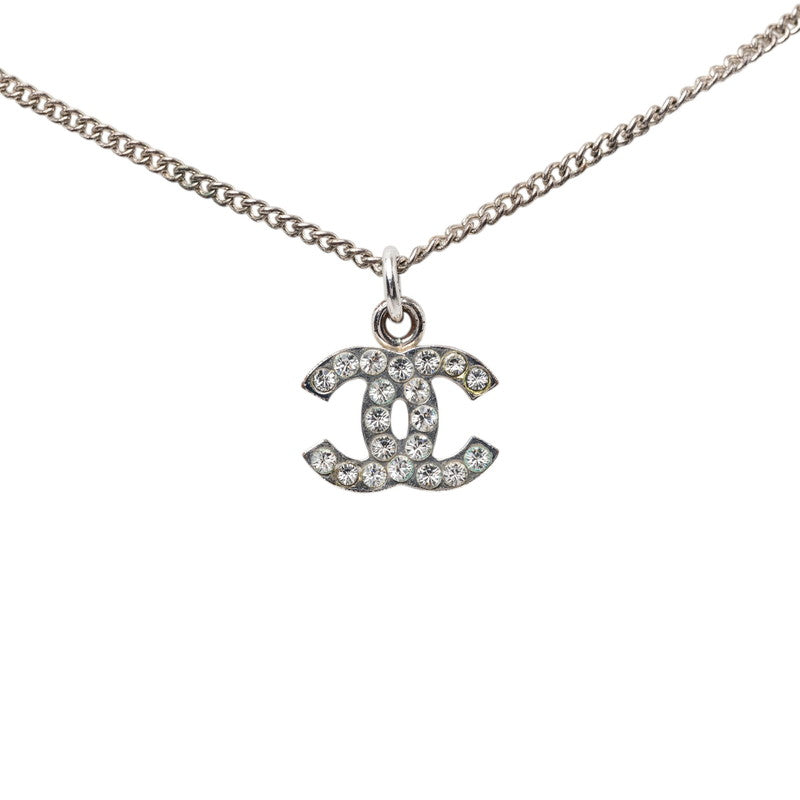 シャネル ココマーク ネックレス シルバー メタル ラインストーン レディース CHANEL 【中古】