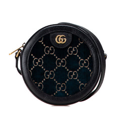 グッチ GGベルベット ショルダーバッグ 574978 ブラック ベルベット レザー レディース GUCCI 【中古】