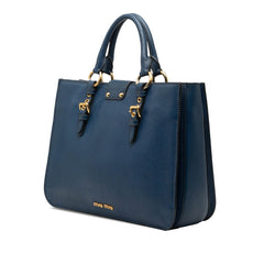 ミュウミュウ ハンドバッグ ショルダーバッグ 2WAY RN0968 ブルー レザー レディース MIUMIU 【中古】