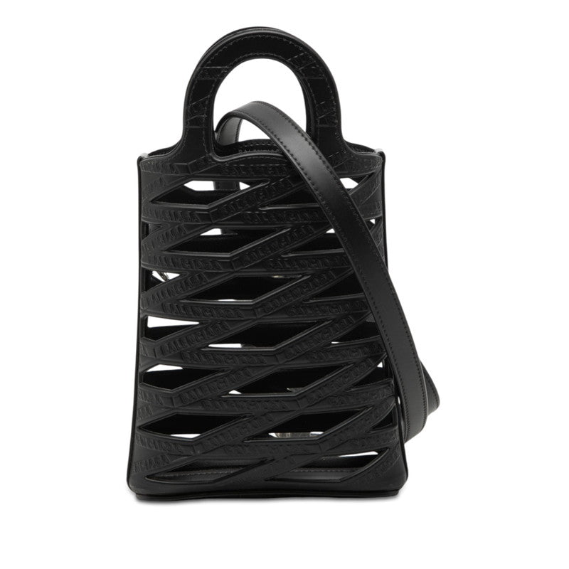 バレンシアガ ネオ フォンホルダー ショルダーバッグ ハンドバッグ 2WAY 660787 ブラック レザー レディース BALENCIAGA 【中古】