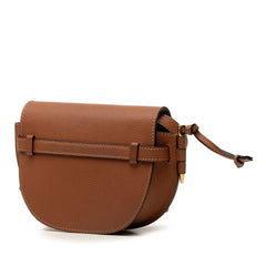 ロエベ ゲート デュアル ミニ 斜め掛け ショルダーバッグ ブラウン レザー レディース LOEWE 中古