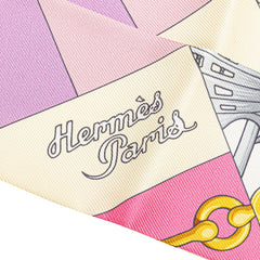 エルメス ツイリー Cliquetis クリケティス スカーフ イエロー マルチカラー シルク レディース HERMES 【中古】