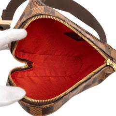 ルイ ヴィトン ダミエ ジェロニモス ショルダーバッグ ボディバッグ ウエストバッグ N51994 ブラウン PVC レザー メンズ LOUIS VUITTON 【中古】