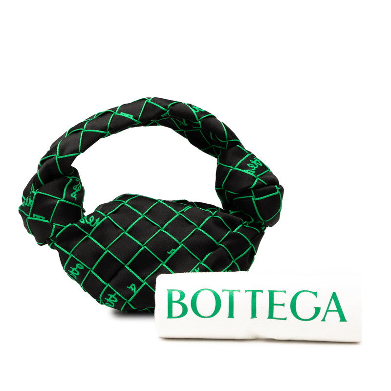 ボッテガヴェネタ ダブルノット ウェビング ハンドバッグ ブラック グリーン ポリエステル メンズ BOTTEGAVENETA 【中古】