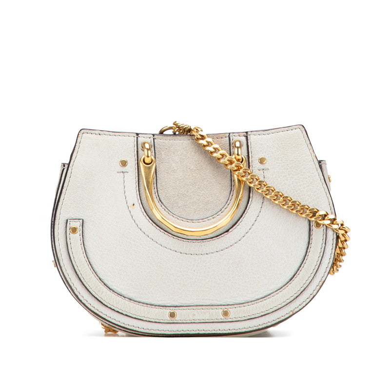 クロエ Pixie ピクシー ハンドバッグ チェーンショルダーバッグ 2WAY グレー レザー スウェード レディース Chloe 【中古】