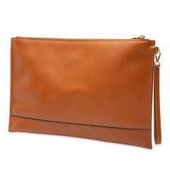 フェンディ ロゴ - クラッチバッグ 8N0178 ブラウン レザー レディース FENDI 【中古】