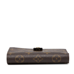 ルイ ヴィトン モノグラム ヴィエノワ 二つ折り財布 M61663 ブラウン PVC レザー レディース LOUIS VUITTON 【中古】